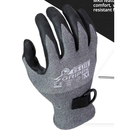 Gripps C5 FlexiLite MkII Gloves With Tool Tether [Size: Small]